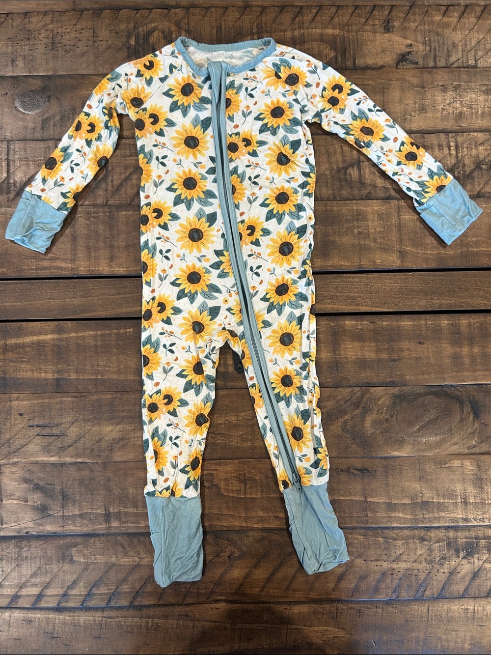 Little One Shop 12-18M Sunflower Print Kids One-Piece Pajama 🌻